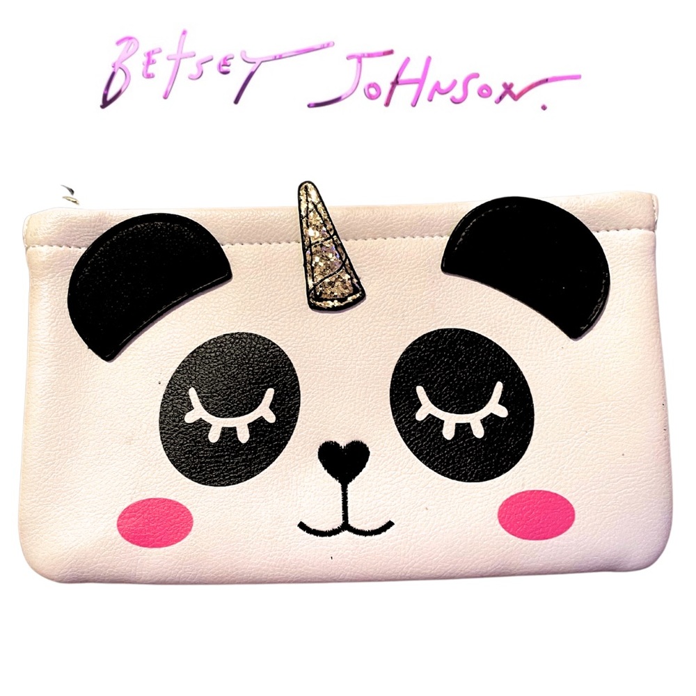 Betsey Johnson Panda Unicorn Wristlet, wallet, clutch.